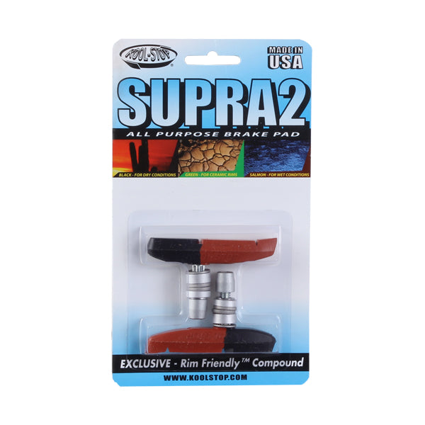 Load image into Gallery viewer, Koolstop Supra 2 Pads 65mm 1 Pair Water Evacuating Grooves