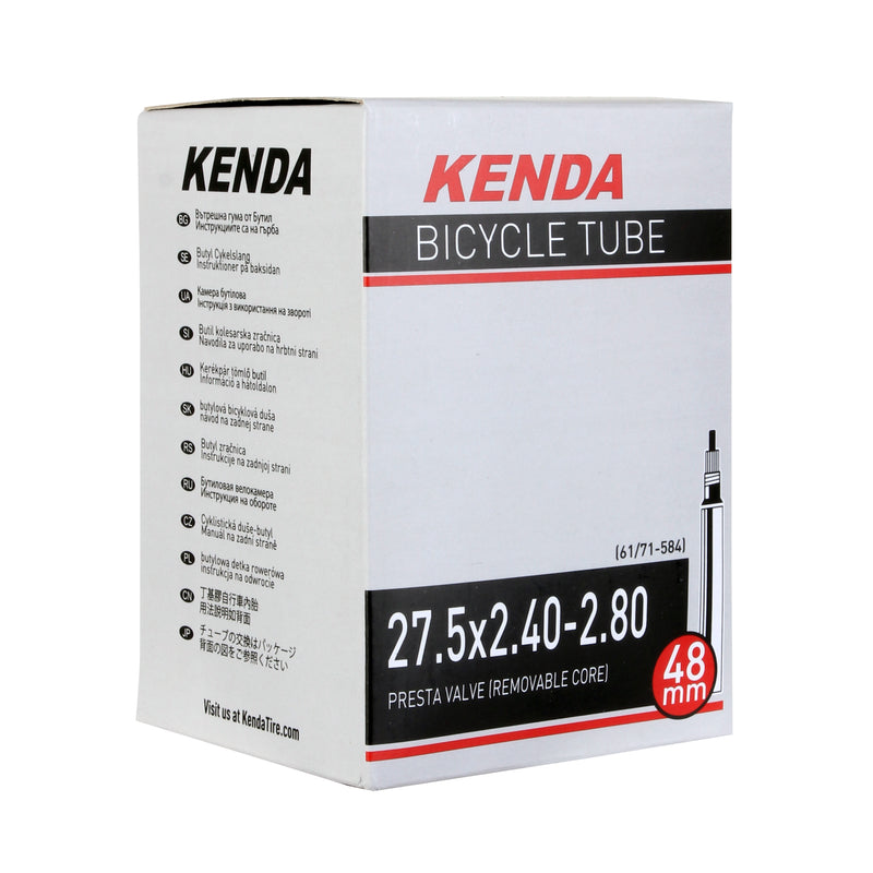 Load image into Gallery viewer, Kenda 27.5" Butyl Tubes with RVC Valve 2.4-2.8" Width, Low Lead Content, Removable Valve Core (3-Pack)