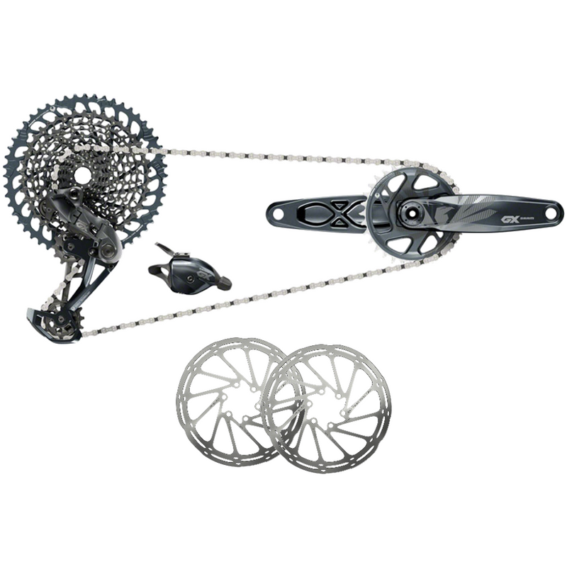 Load image into Gallery viewer, SRAM GX Eagle 12-Speed MTB Groupset + CenterLine Disc Rotors 160/180mm - High-Performance Hydraulic Brake Components
