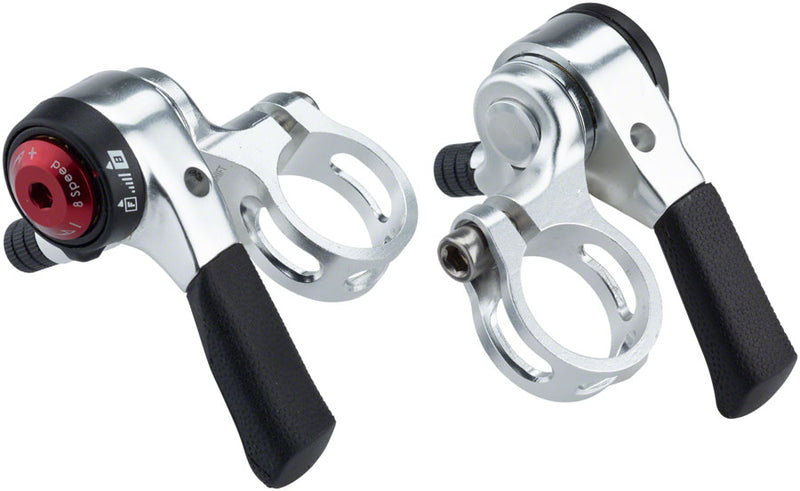 Load image into Gallery viewer, microSHIFT-Shifter-Set-8-Speed-Thumb-LD0182-Bicycle-Shifters-Flat-Bar-Pair