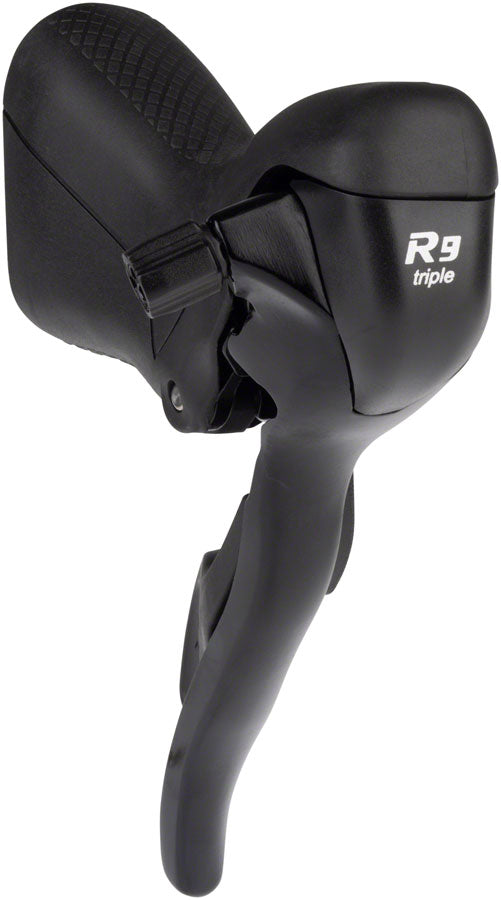 Load image into Gallery viewer, microSHIFT R9 Left Drop Bar Shift Lever - Triple, Shimano Compatible, Black
