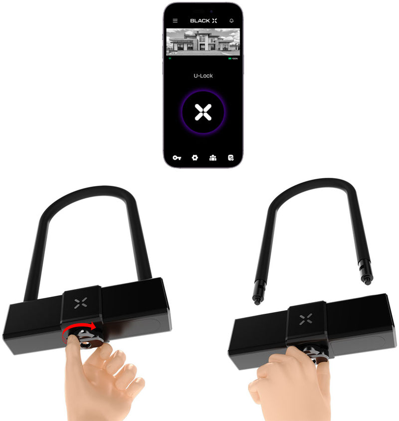 Load image into Gallery viewer, Onguard BLACK X Titan Smart U-Lock BLE/Key SLBX-TI-ULSTD 14mm 4.5`x9`