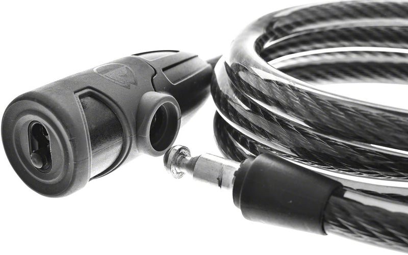 Load image into Gallery viewer, RockyMounts Five-O Cable Lock Keyed 12mm Coiled 6&#39; Black Vinyl Coated
