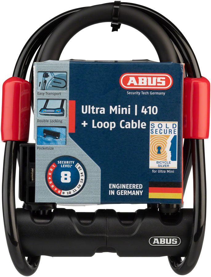 Load image into Gallery viewer, Abus Ultra 410 U-Lock - 3.9 x 5.5", Keyed, Black, Includes Cobra cable