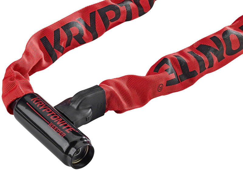 Load image into Gallery viewer, Kryptonite Keeper 785 Steel Chain Lock Bundle 7mm Manganese Steel, Keyed, 85cm, Gray & Red