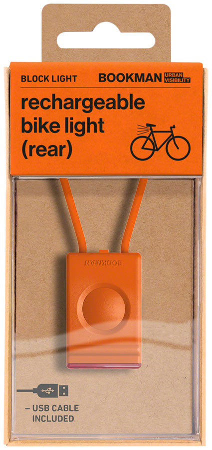 Bookman Block Taillight - Rechargable, Orange