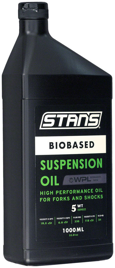 Load image into Gallery viewer, Stans No Tubes BioBased Suspension Oil, 5wt, 1L, Biodegradable, non-toxic, PTFE-free