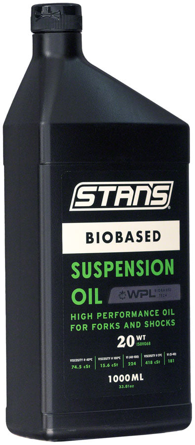 Load image into Gallery viewer, Stans No Tubes BioBased Suspension Oil, 20wt, 1L, Biodegradable, non-toxic, PTFE-free