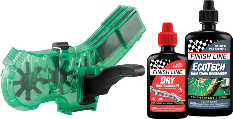 Load image into Gallery viewer, Finish Line Pro Chain Cleaner with 2oz DRY Chain Lubricant 4oz EcoTech Degreaser