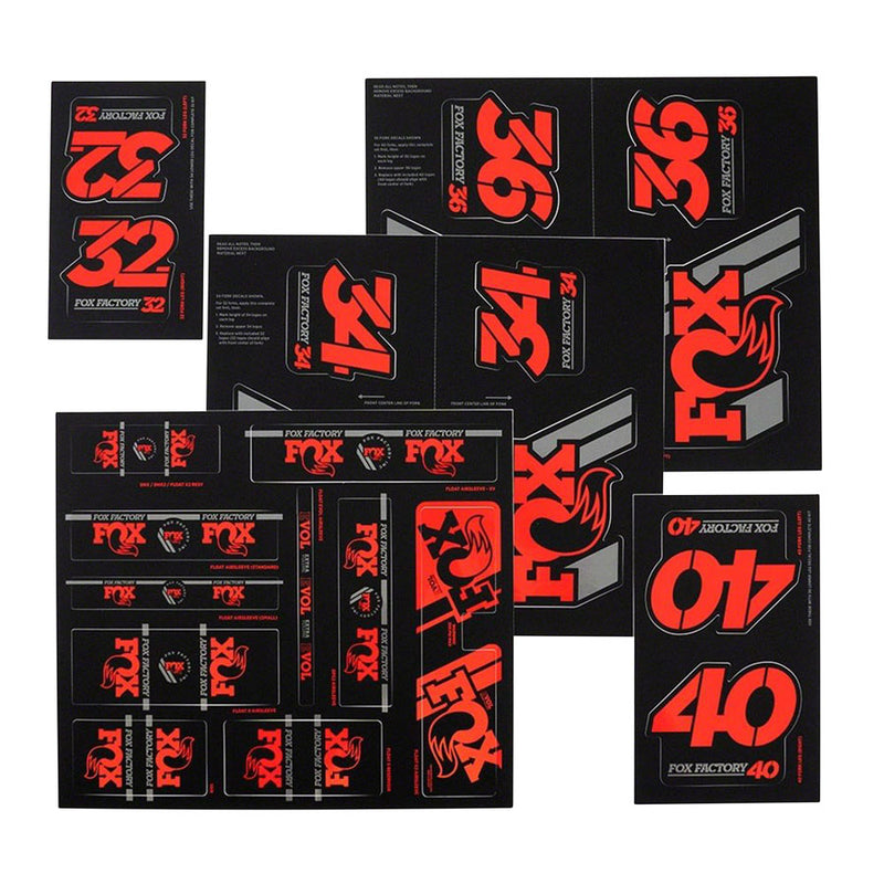 Load image into Gallery viewer, FOX Heritage Decal Kit for Forks and Shocks, Red