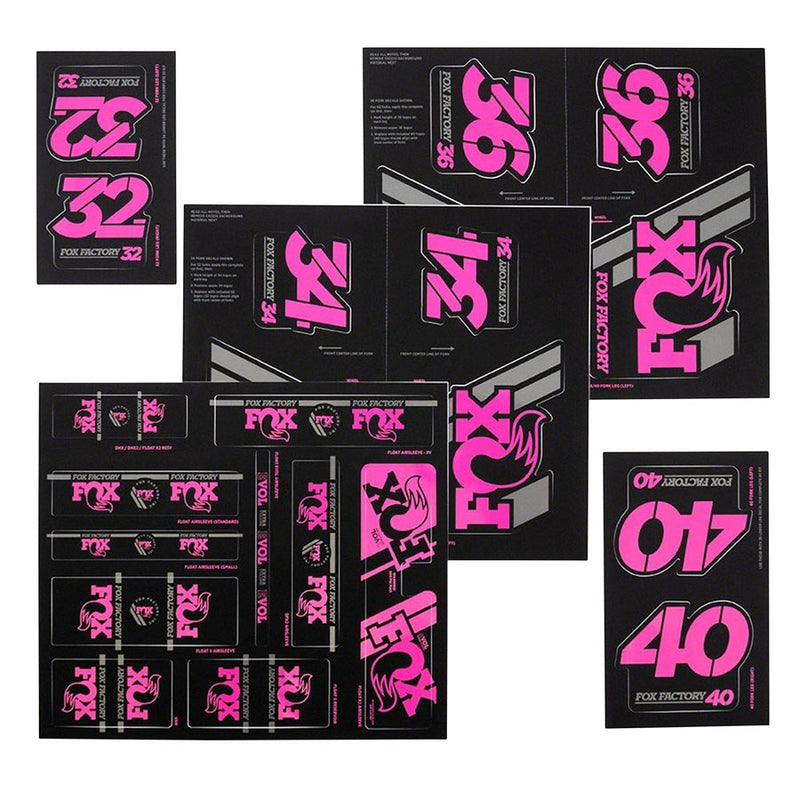 Load image into Gallery viewer, Fox Heritage Decal Kit for 32 34 36 40 Forks and DPS DPX2 FLOAT X2 Shocks Pink