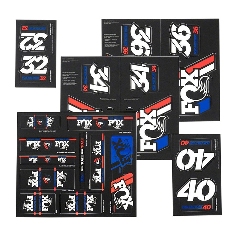 Load image into Gallery viewer, FOX Heritage Decal Kit for Forks and Shocks, Red/White/Blue