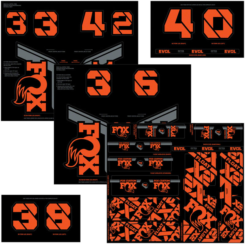 Load image into Gallery viewer, FOX Fork and Shock Decal Kit - Factory Orange