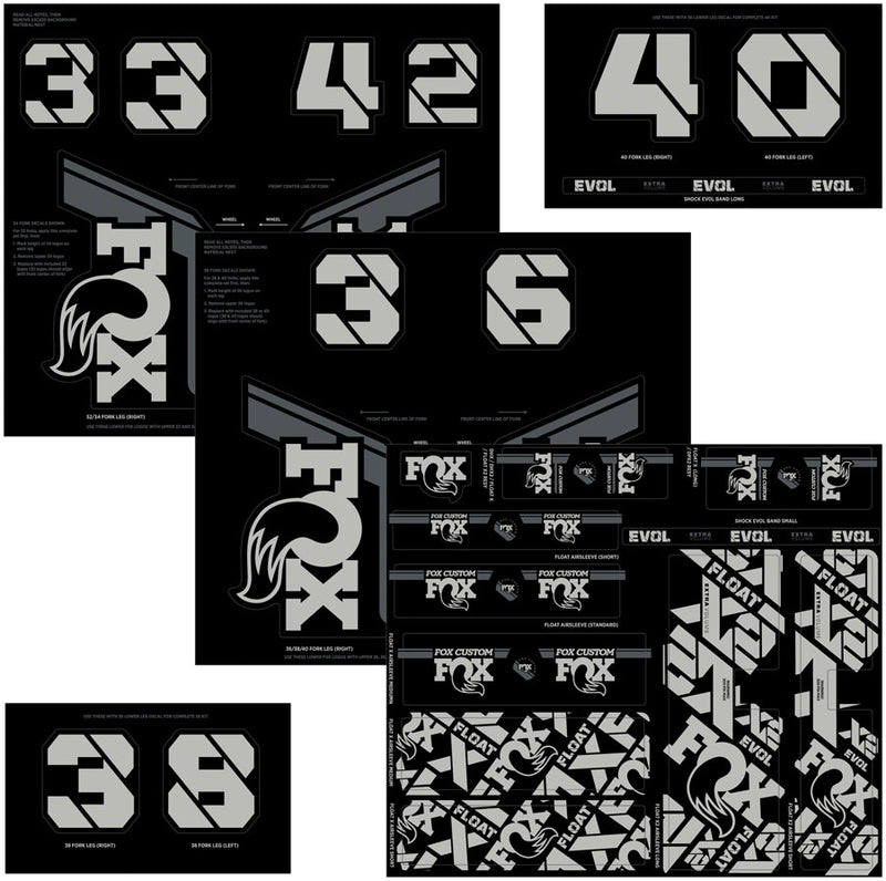 Load image into Gallery viewer, FOX Fork and Shock Decal Kit - Battleship Gray