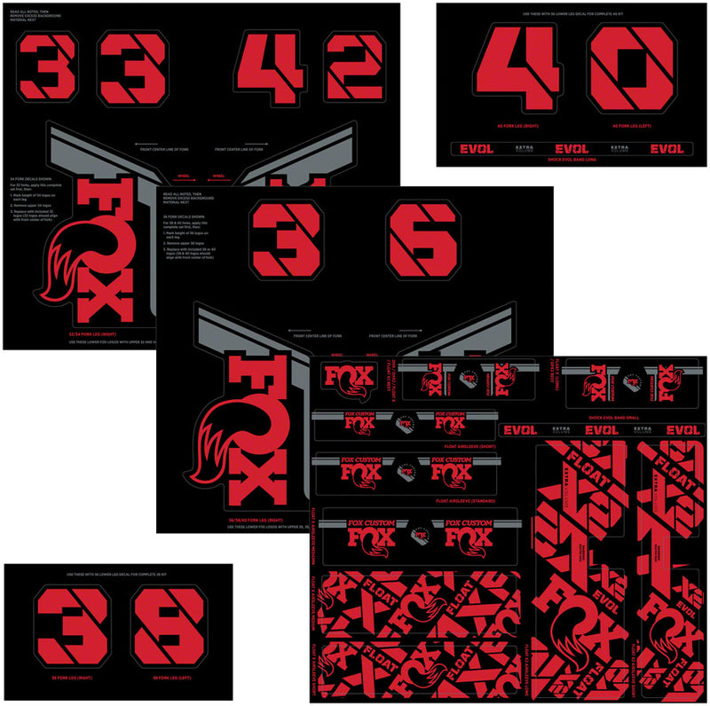 Load image into Gallery viewer, FOX Fork and Shock Decal Kit - Red Fork And Shock Decals Included