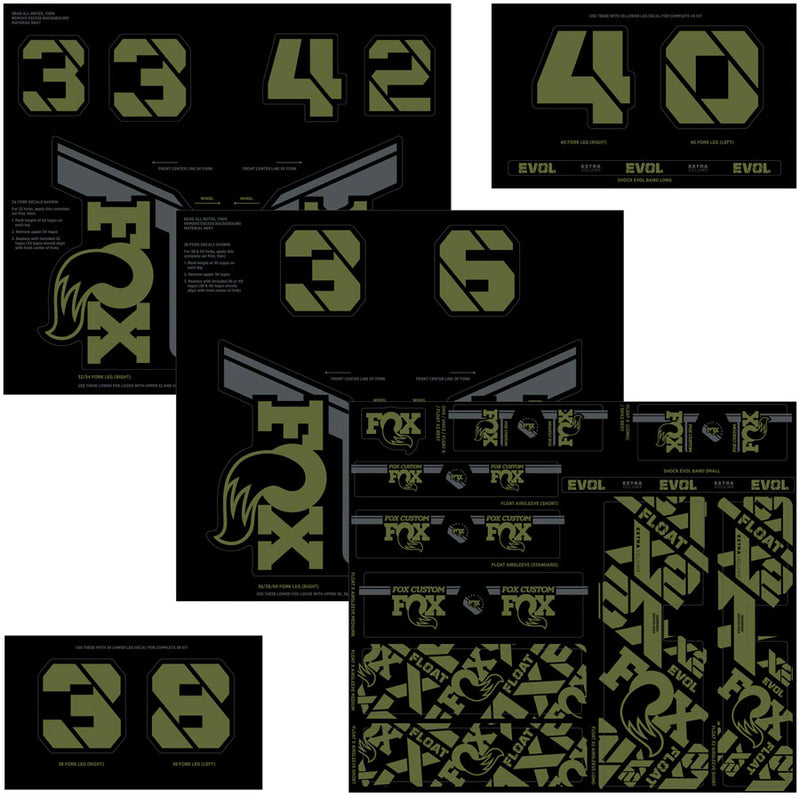 Load image into Gallery viewer, FOX Fork and Shock Decal Kit - Olive Drab