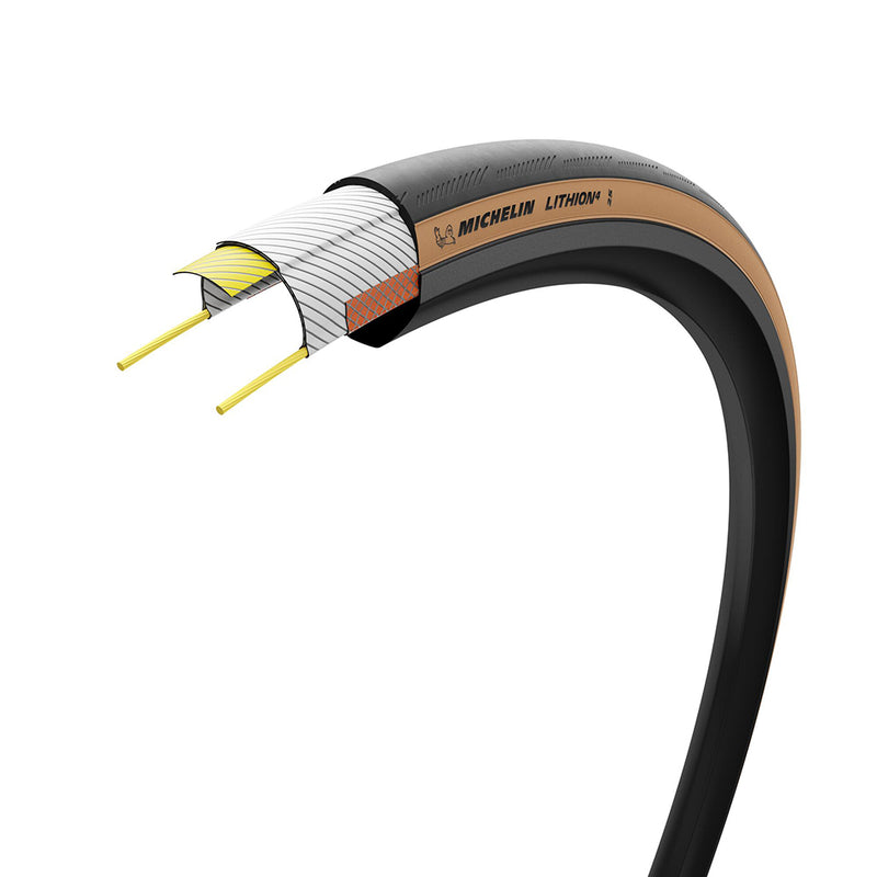 Load image into Gallery viewer, Michelin Lithion 4 Classic Road Tire, 700x25C, Folding, Clincher, MAGI-X, Tanwall