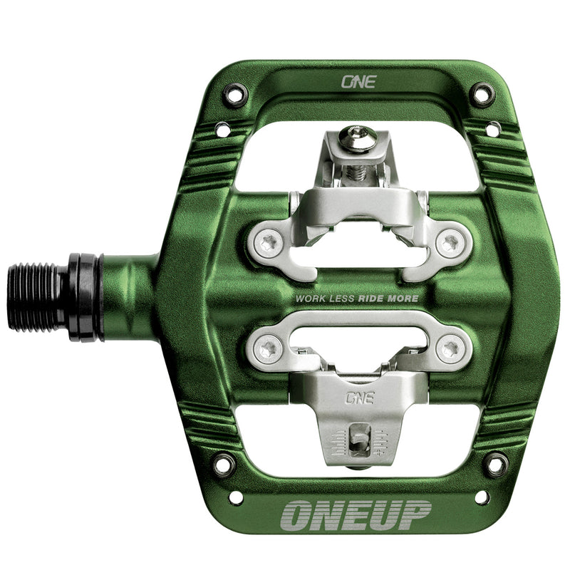 Load image into Gallery viewer, OneUp Components Clip Pedals, CrMo, Dark Green