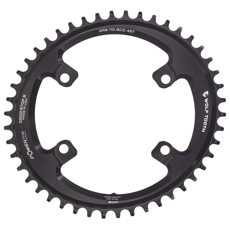 Load image into Gallery viewer, Wolf Tooth Oval 110 BCD Asymmetric 4-Bolt Chainrings for Shimano GRX Cranks Drop-Stop ST 42T