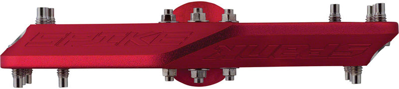 Load image into Gallery viewer, Spank Spike Mountain Bike Platform Pedals 9/16" Aluminum 20 Replaceable Pins Red