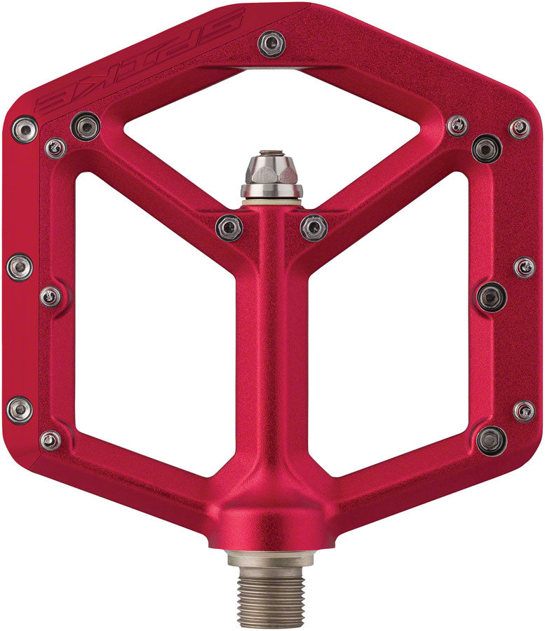 Load image into Gallery viewer, Spank Spike Mountain Bike Platform Pedals 9/16&quot; Aluminum 20 Replaceable Pins Red

