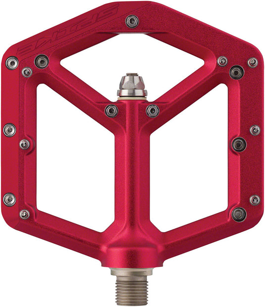 Spank Spike Mountain Bike Platform Pedals 9/16" Aluminum 20 Replaceable Pins Red