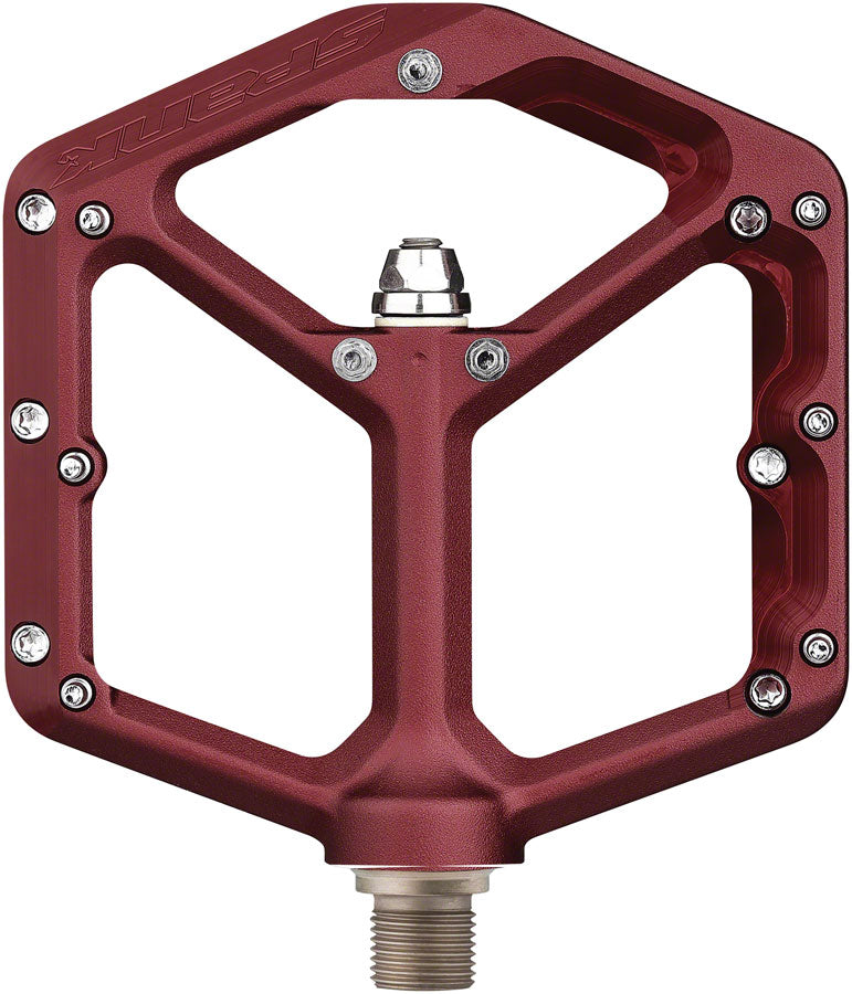 Load image into Gallery viewer, Spank Oozy Mountain Bike Platform Pedals 9/16&quot; Aluminum 18 Replaceable Pins Red
