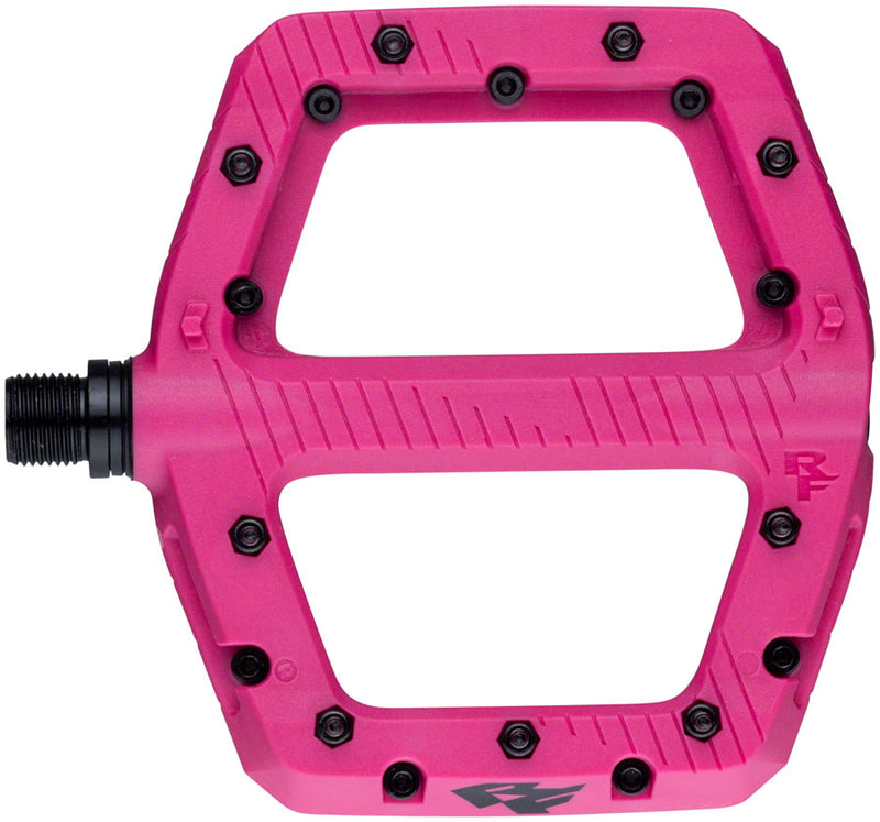 Load image into Gallery viewer, Raceface Chester Large Platform Pedals, Body: Nylon, Spindle: Cr-Mo, 9/16'', Magenta, Pair