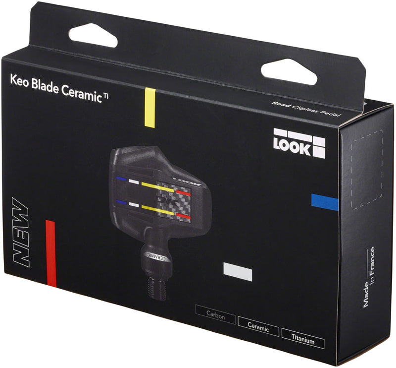 Load image into Gallery viewer, LOOK KEO Blade Carbon Ceramic Ti Pedals - Single Sided Clipless, Titanium, 9/16", Black. 53mm QF, 16Nm