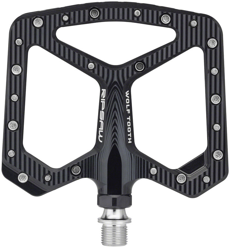 Load image into Gallery viewer, Wolf Tooth Ripsaw Aluminum Pedals - Platform, Aluminum, 9/16", Black