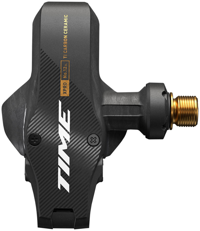 Load image into Gallery viewer, Time XPRO 12SL Pedals - Single Sided Clipless, Carbon, 9/16", Carbon/Gold, QF 51, C1