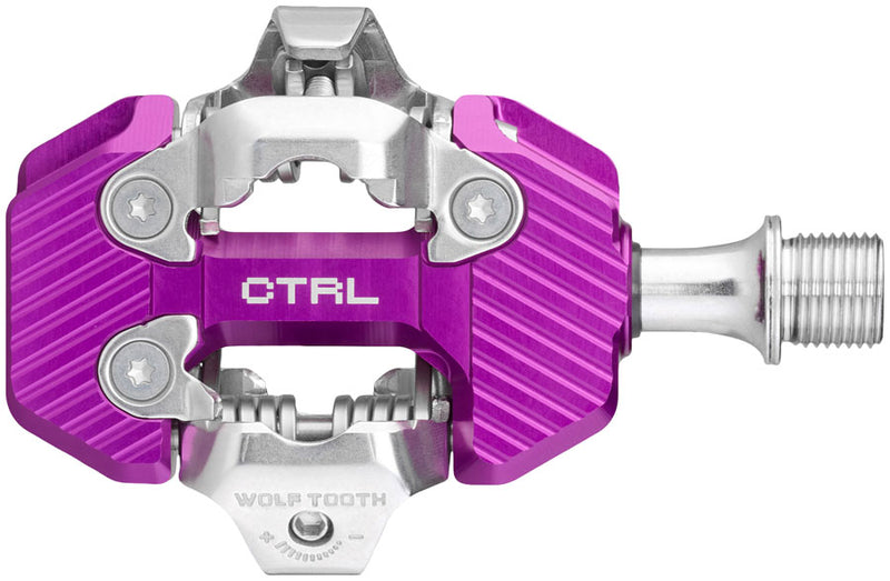 Load image into Gallery viewer, Wolf Tooth CTRL Trail Clipless Pedals - Dual Sided Clipless, Alloy, 9/16", Ultraviolet Purple, Pair, Shimano SPD