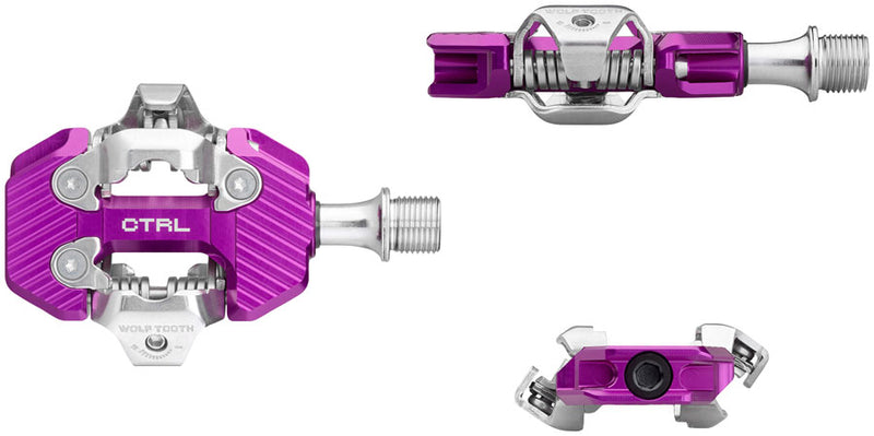 Load image into Gallery viewer, Wolf Tooth CTRL Trail Clipless Pedals - Dual Sided Clipless, Alloy, 9/16", Ultraviolet Purple, Pair, Shimano SPD