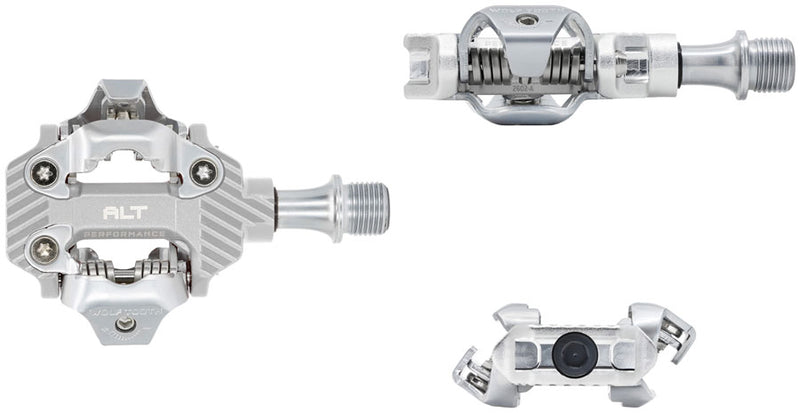 Load image into Gallery viewer, Wolf Tooth ALT XC Performance Clipless Pedals - Dual Sided Clipless, Alloy, 9/16", Raw Silver, Pair, Shimano SPD