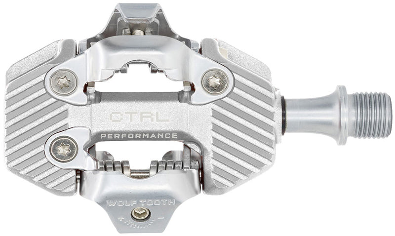 Load image into Gallery viewer, Wolf Tooth CTRL Trail Performance Clipless Pedals - Dual Sided Clipless, Alloy, 9/16", Raw Silver, Pair, Shimano SPD