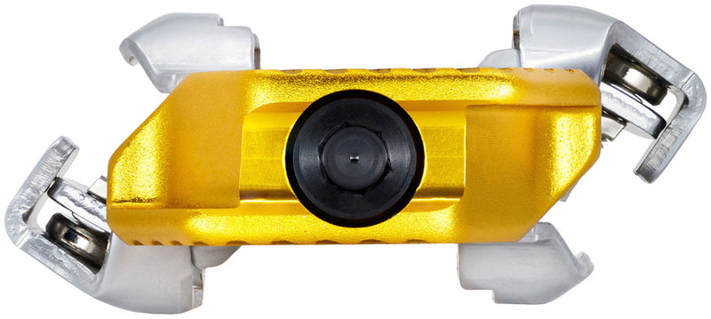Load image into Gallery viewer, Wolf Tooth CTRL Trail Performance Clipless Pedals - Dual Sided Clipless, Alloy, 9/16", Gold, Pair, Shimano SPD