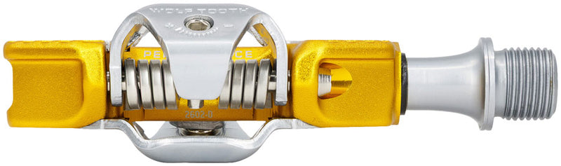 Load image into Gallery viewer, Wolf Tooth CTRL Trail Performance Clipless Pedals - Dual Sided Clipless, Alloy, 9/16", Gold, Pair, Shimano SPD