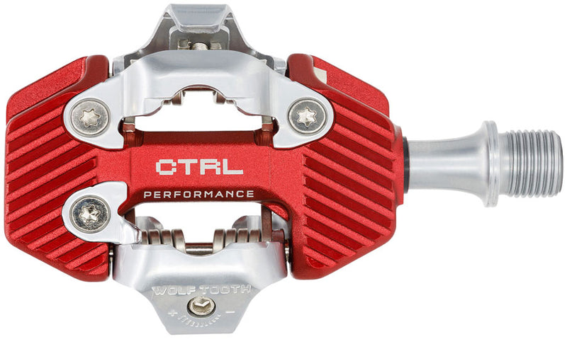 Load image into Gallery viewer, Wolf Tooth CTRL Trail Performance Clipless Pedals - Dual Sided Clipless, Alloy, 9/16", Red, Pair, Shimano SPD