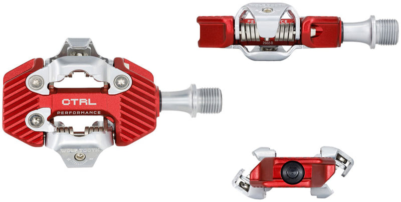 Load image into Gallery viewer, Wolf Tooth CTRL Trail Performance Clipless Pedals - Dual Sided Clipless, Alloy, 9/16", Red, Pair, Shimano SPD