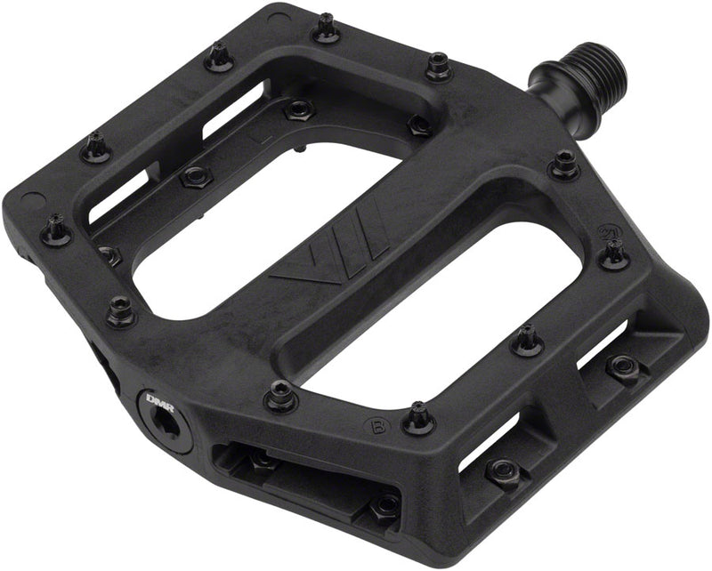 Load image into Gallery viewer, DMR V11 Platform Pedals 9/16" Chromoly Concave Nylon Body Removable Pins Black
