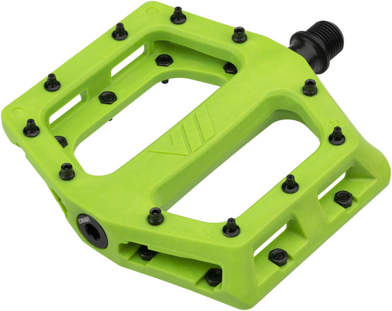Load image into Gallery viewer, DMR V11 Platform Pedals 9/16" Chromoly Concave Nylon Body Removable Pins Green