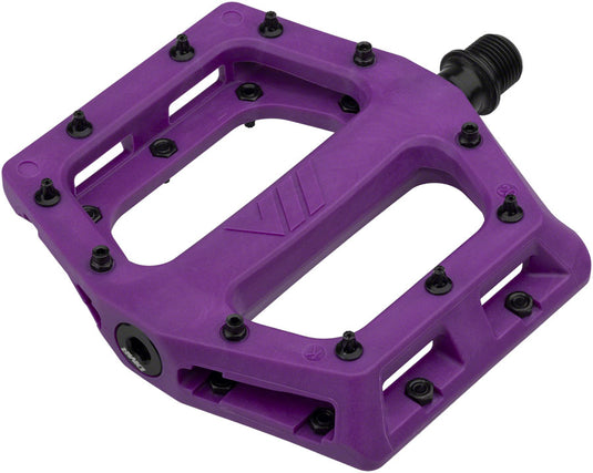 DMR V11 Platform Pedals 9/16" Chromoly Concave Nylon Body Removable Pins Purple