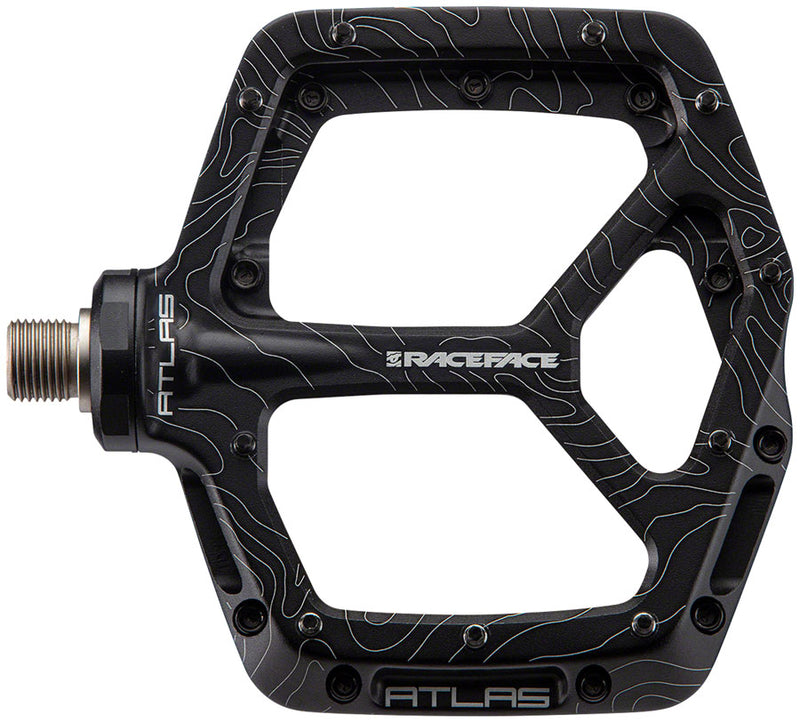 Load image into Gallery viewer, RaceFace Atlas Platform Pedals 9/16" Concave Alloy Body w/ Adjustable Pins Black