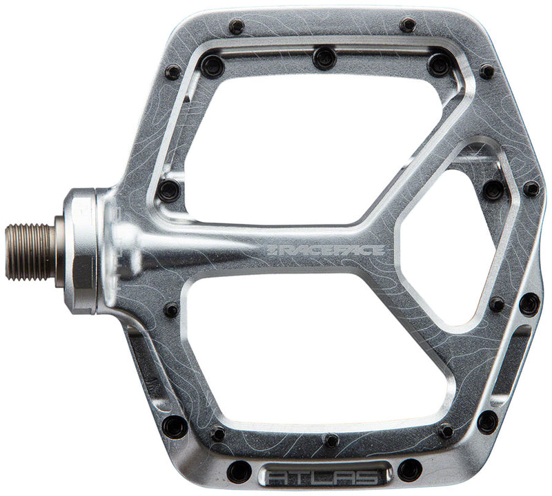 Load image into Gallery viewer, RaceFace Atlas Platform Pedals 9/16" Concave Alloy Body Adjustable Pins Silver