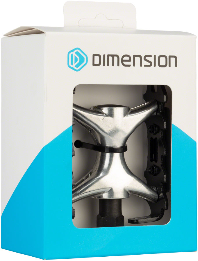 Load image into Gallery viewer, Dimension Mountain Compe Platform Pedals 9/16" Forged Aluminum Body Black/Silver