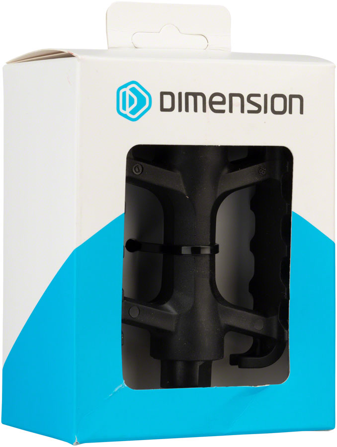 Load image into Gallery viewer, Dimension Mountain Basic Heavy-Duty Platform Pedals 9/16" Molded Nylon Body Blk