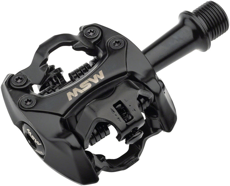 Load image into Gallery viewer, MSW Flash II Pedals - Dual Sided Clipless, Aluminum, 9/16", Black
