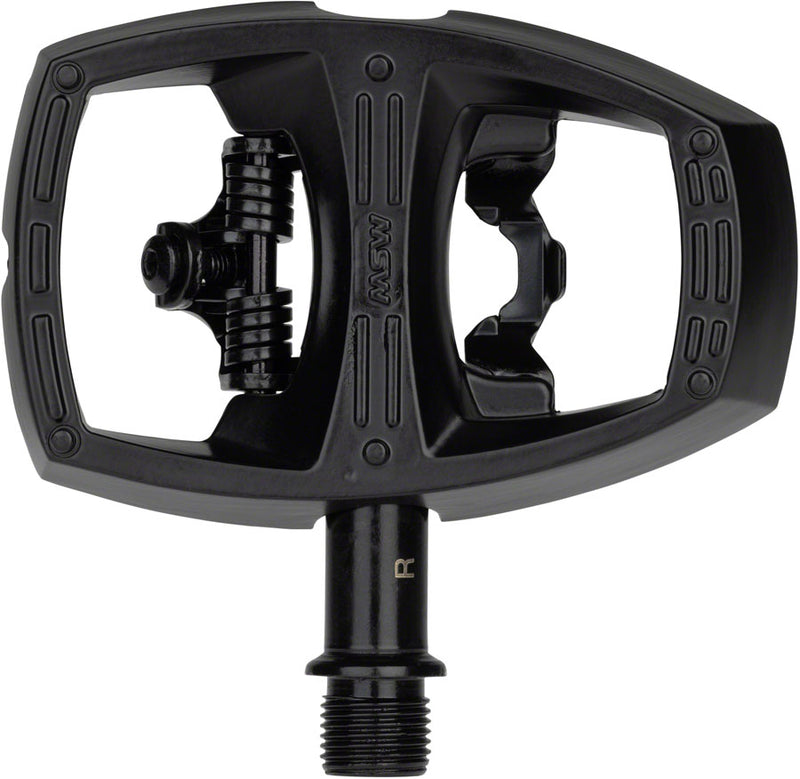 Load image into Gallery viewer, MSW Flip I Pedals - Single Side Clipless with Platform, Aluminum, 9/16", Intense Black
