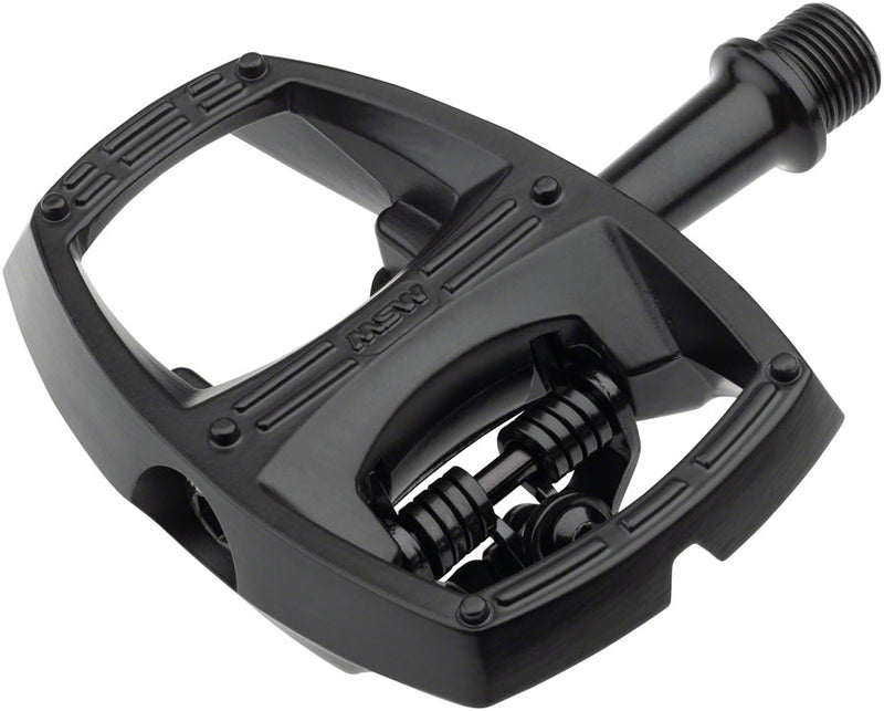 Load image into Gallery viewer, MSW Flip II Pedals - Single Side Clipless with Platform, Aluminum, 9/16", Black