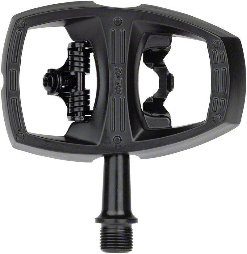 Load image into Gallery viewer, MSW Flip II Pedals - Single Side Clipless with Platform, Aluminum, 9/16", Black